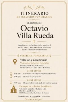 Imágenes para rendir homenaje a persona finada, estas pueden variar en su contenido.