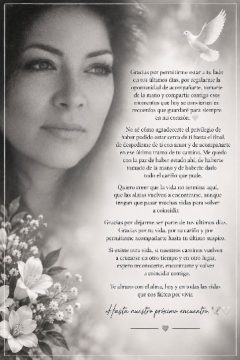 Imágenes para rendir homenaje a persona finada, estas pueden variar en su contenido.